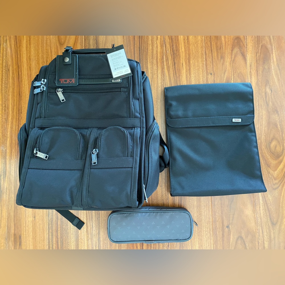 NEW Tumi Black Backpack Durable Nylon Professional